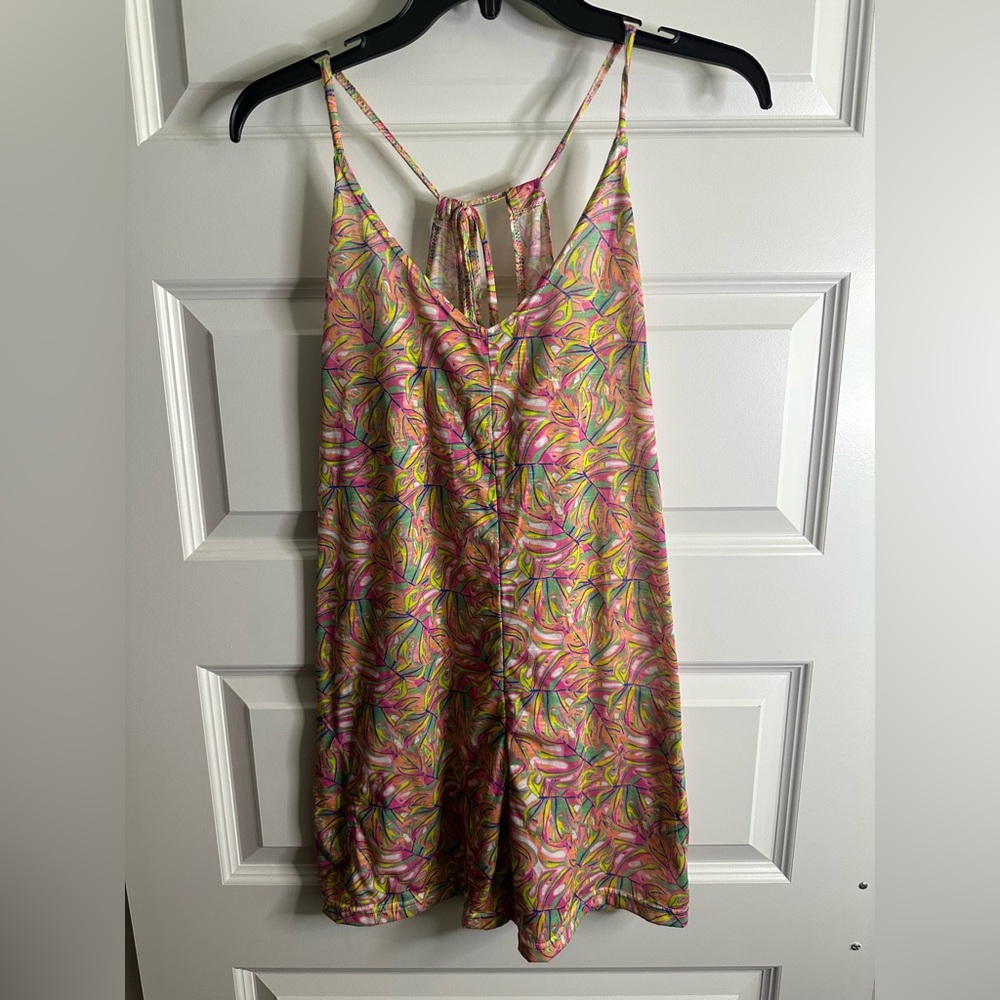 Ladies Buccee’s Multicolor Sleeveless one piece Romper Swimsuit Cover Up XL